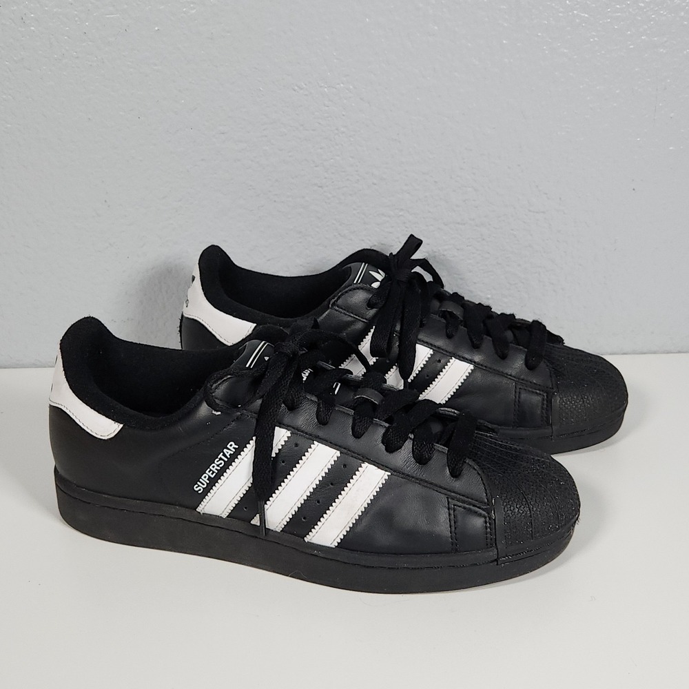 ADIDAS Superstar II Mens 9.5 Black Excellent Athletic Sneaker JI0079